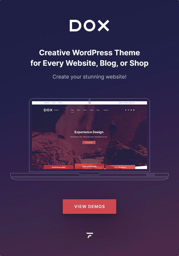 Creative WordPress Theme for Any Type of Website, Blog or Shop. Create a stunning website!